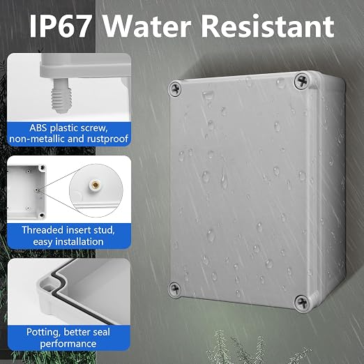 Waterproof Dustproof IP67 Junction Box DIY Case Enclosure Gray 11 x 11 x 7.1 - Image 7