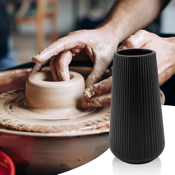 Black Ceramic Vase, GUKJOB Cute Flower Vase - Image 8