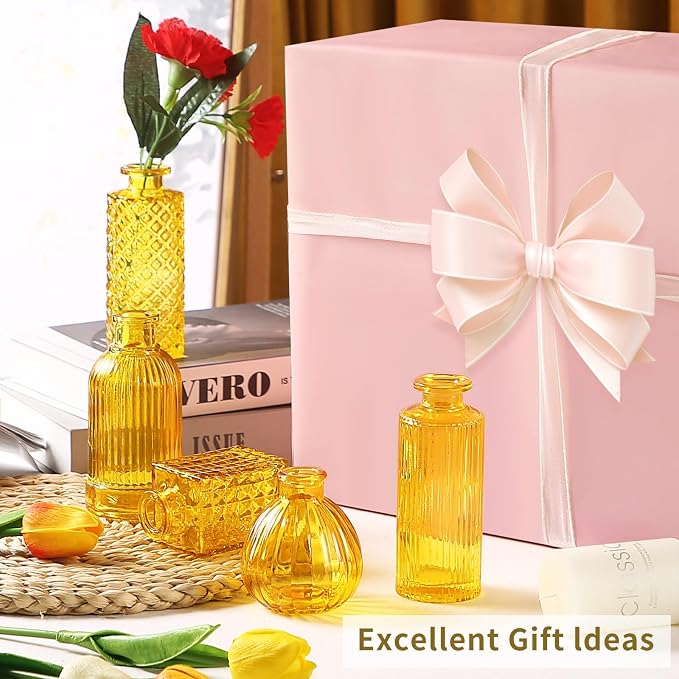 Mini Glass Bud Vases for Wedding & Bridal Shower Centerpieces, Versatile Glass - Image 4
