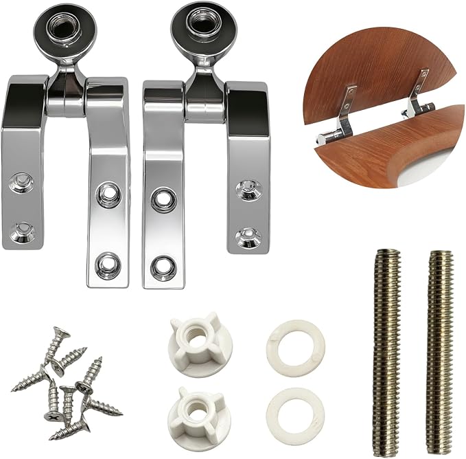 Universal Toilet Seat Hinges Replacement Kit by Unknown
