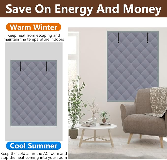 3-Layer Winter Insulated Window Cover, Thermal Insulated Window Blanket | 63 x - Image 5