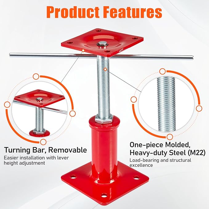 4 Pack House Floor Jacks, 11023 LBS Max Load | Adjustable House Leveling Post - Image 5