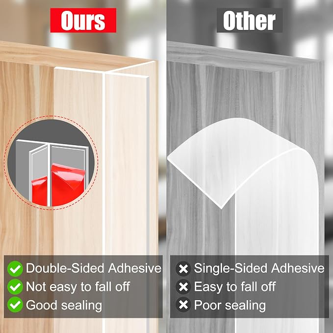 ToLanbbt T-Shaped Door Draft Stopper 1.97 in x 20 FT Silicone Weather Stripping - Image 3