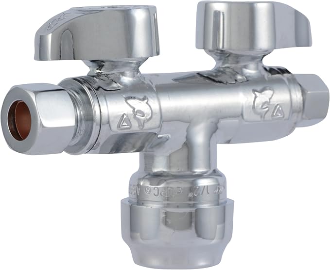 SharkBite Dual Shut Off Quarter-Turn Brass Ball Valve, 1/2 Inch Push to Connect by SharkBite