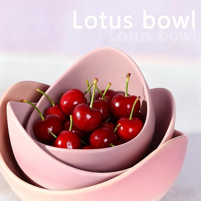 Notakia Salad Decorative Bowls Lotus Shaped Pasta Bowls Dishwasher Safe - Image 7