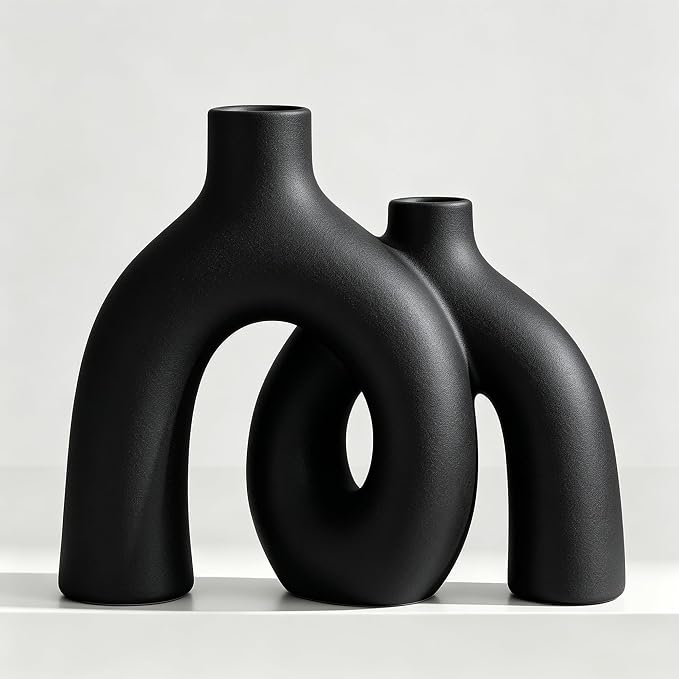 Matte Black Vase Set by Jonronboci