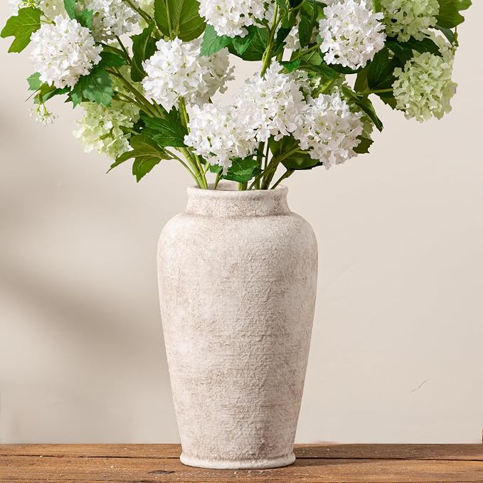 Ceramic Large Flower Vase, Rustic Vase Tall Farmhouse Decorative Vase Floral by ooit