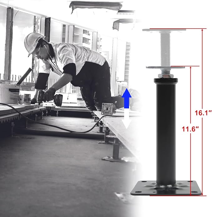 4-Pack House Floor Jacks, 11–16 Inch Adjustable Steel Posts, Suitable - Image 2