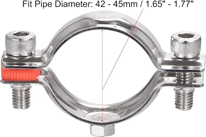 uxcell Wall Ceiling Mount Pipe Supports, 304 Stainless Steel Adjustable Pipe - Image 3