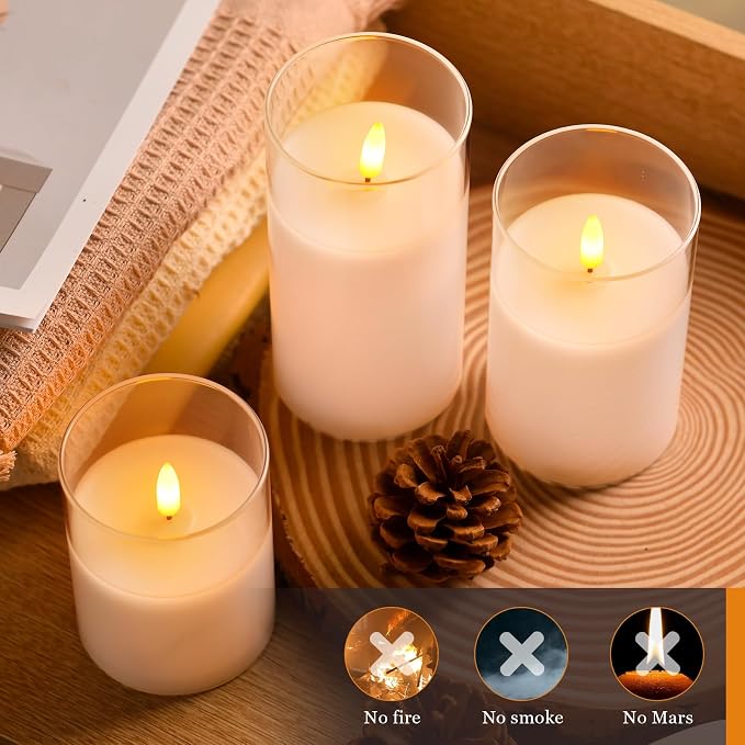 Tyawon Glass Battery Operated LED Flameless Candles - Image 5