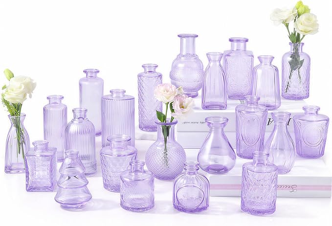 Glass Bud Vases Mini Flower Vase Small Vintage Vases by RUCKAE