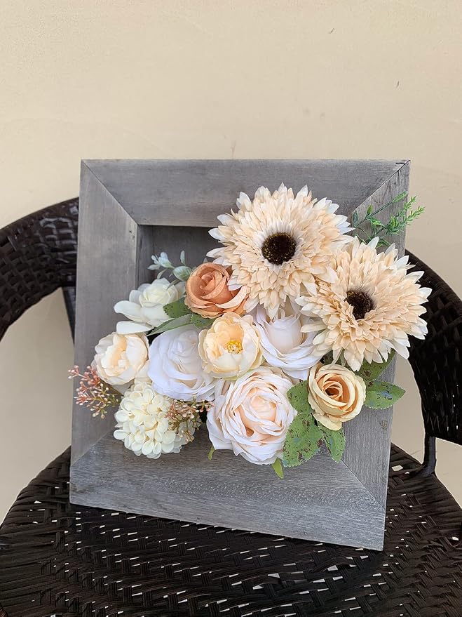 FACINOC Roses Artificial Flowers White Combo Box Set Fake Flower - Image 5