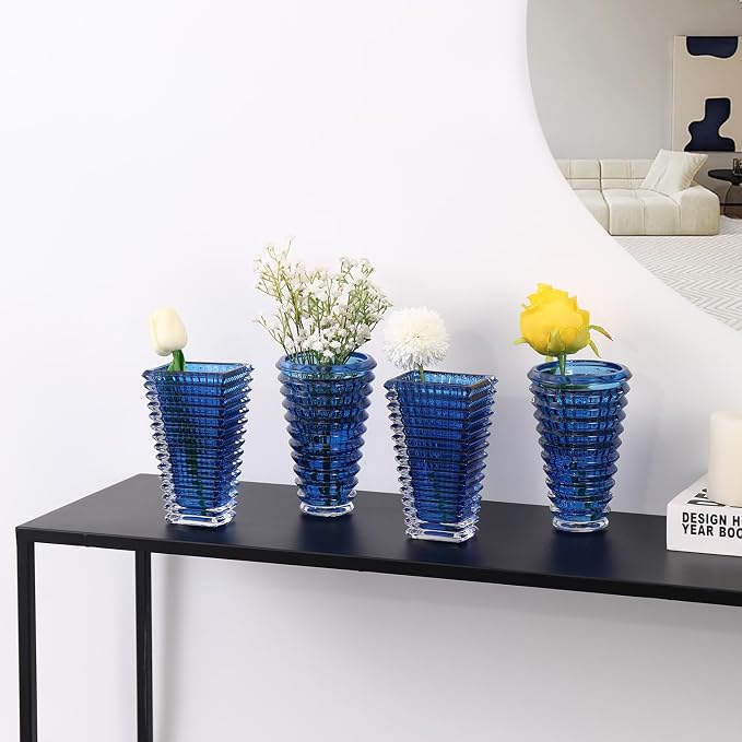 MCMCNCUIU Crystal Flower Vase Set of 4, Glass Vases - Image 3