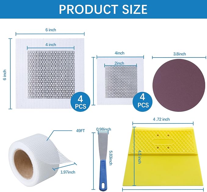 Drywall Repair Kit, Drywall Hole Patch Repair Kit to Fix Wall Surface Holes and - Image 6