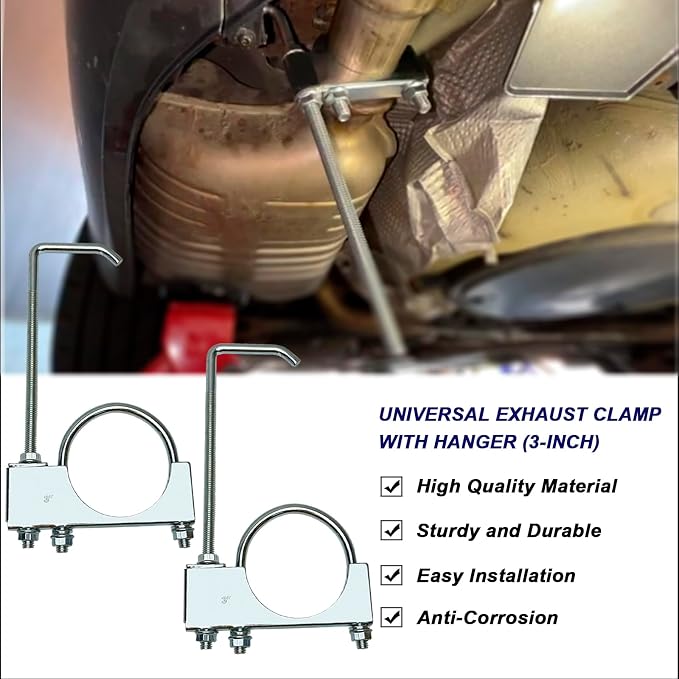 3" Exhaust Clamp With Hanger One-Piece Muffler Hanger, Corrosion Resistant - Image 7