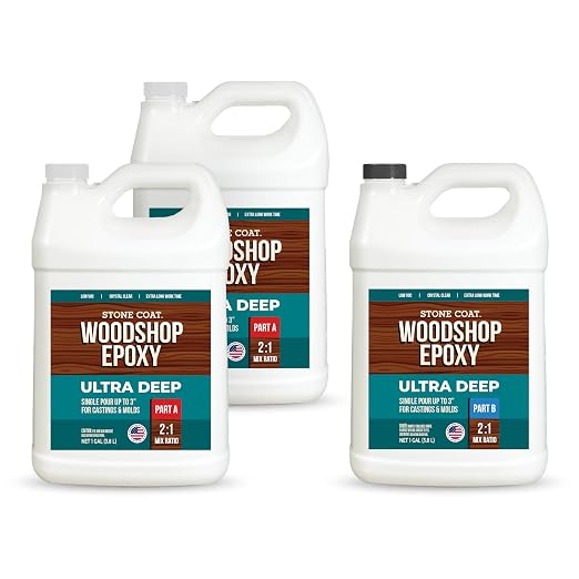 Stone Coat Woodshop Epoxy Ultra Deep, 3 Gallon Kit, UV Resistant, Self-Leveling by StoneCoatCountertops
