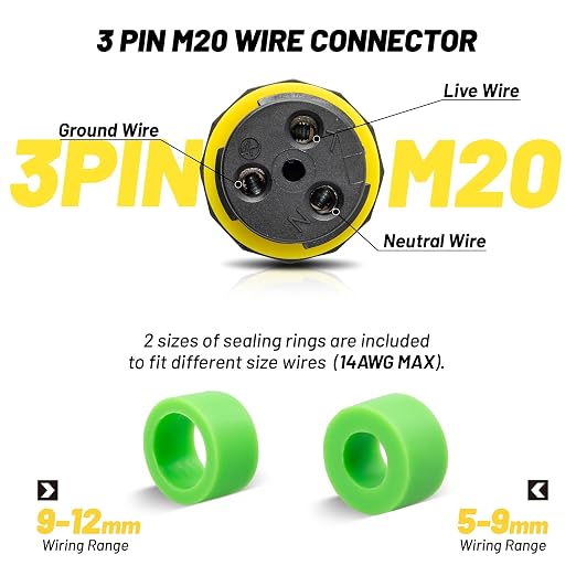 3 Pole Electrical Junction Box IP68 Waterproof, UL Certified M20 Wire Connector - Image 5