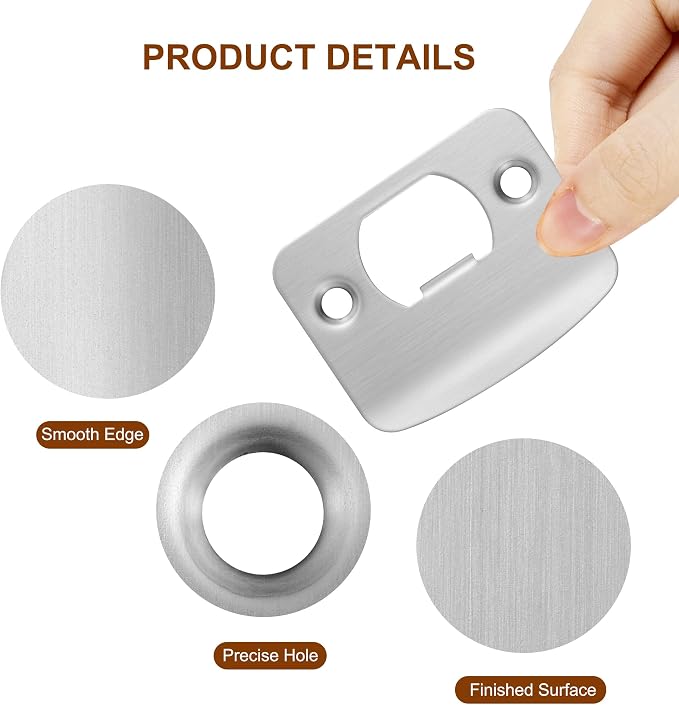 Door Strike Plate for Interior Doors, Brushed Nickel, 1 Pack | 2-1/4"x1-3/4" - Image 4