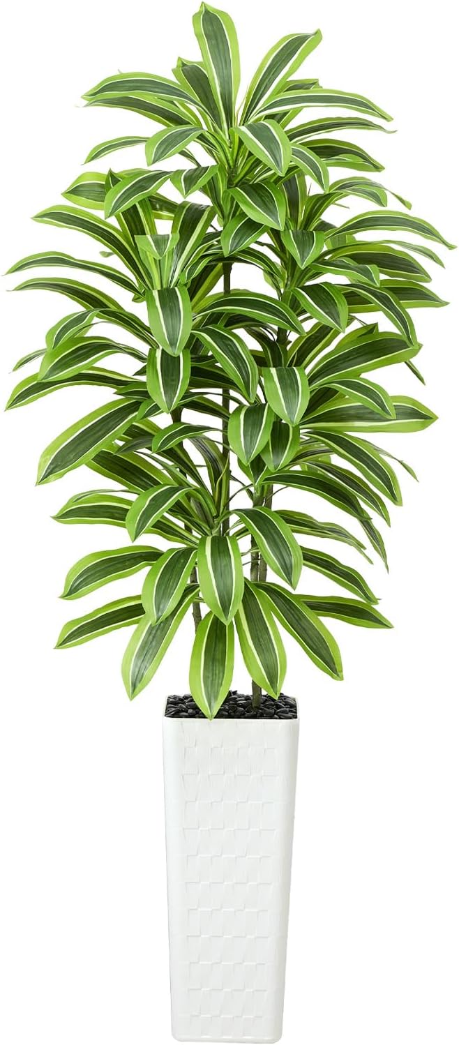 Artificial Yellow Dracaena Tree Indoor, 7FT Tall Fake Floor Plants by TXABL