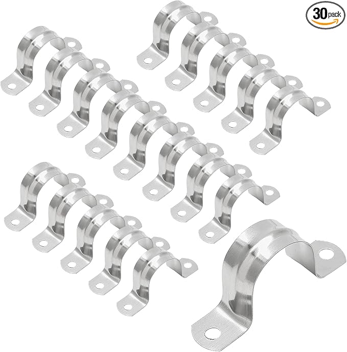 Bonsicoky M40 Rigid Pipe Strap, 1-1/2 Inch, Stainless Steel | 30Pcs, 2 Holes by Bonsicoky