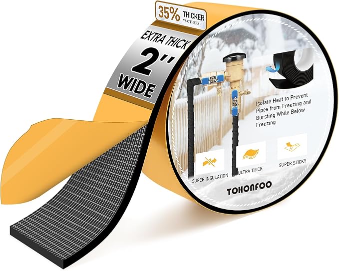 TOHONFOO Outdoor Pipe Insulation Tapes, Foam Pipe Heat Tape, insulation foam by TOHONFOO