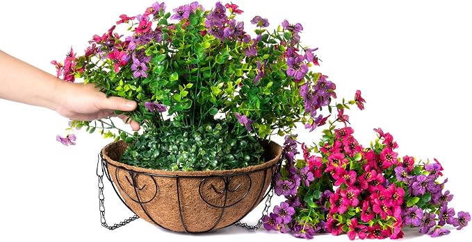 Artificial Faux Hanging Plants Flowers Basket - Image 3