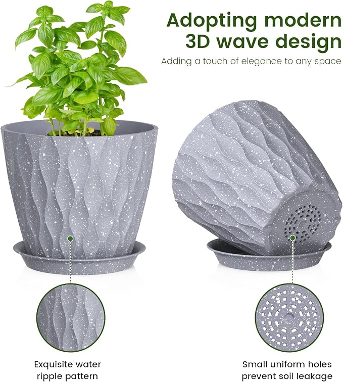 Meowell 7/6.5/6/5.5/5/4.5/4 inch Plant Pots - Image 3