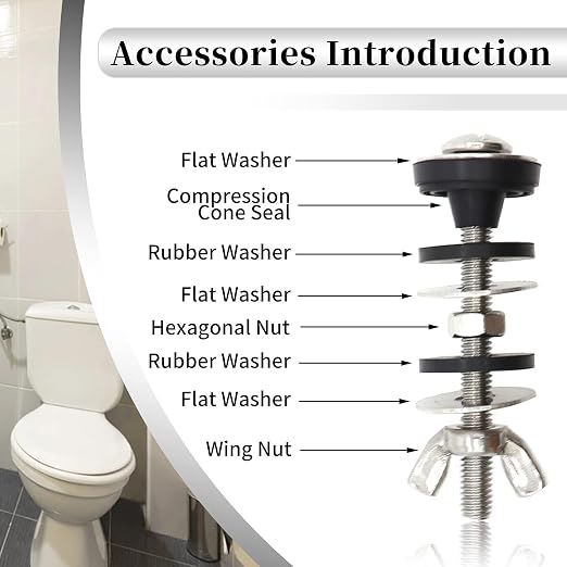 Universal Toilet Tank to Bowl Bolts Kit, Heavy Duty Toilet Bolts, Waterproof - Image 4