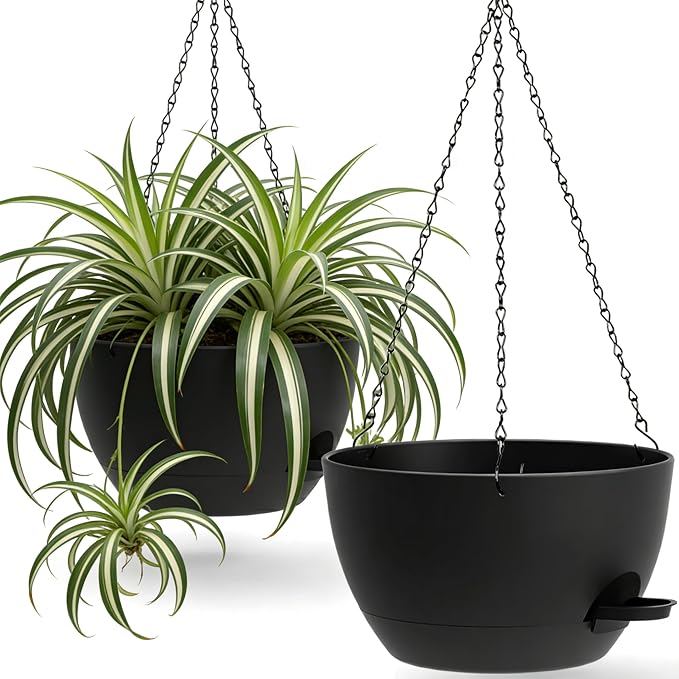 UOUZ 13 Inch 2 Pack Large Self Watering Hanging Planters by UOUZ