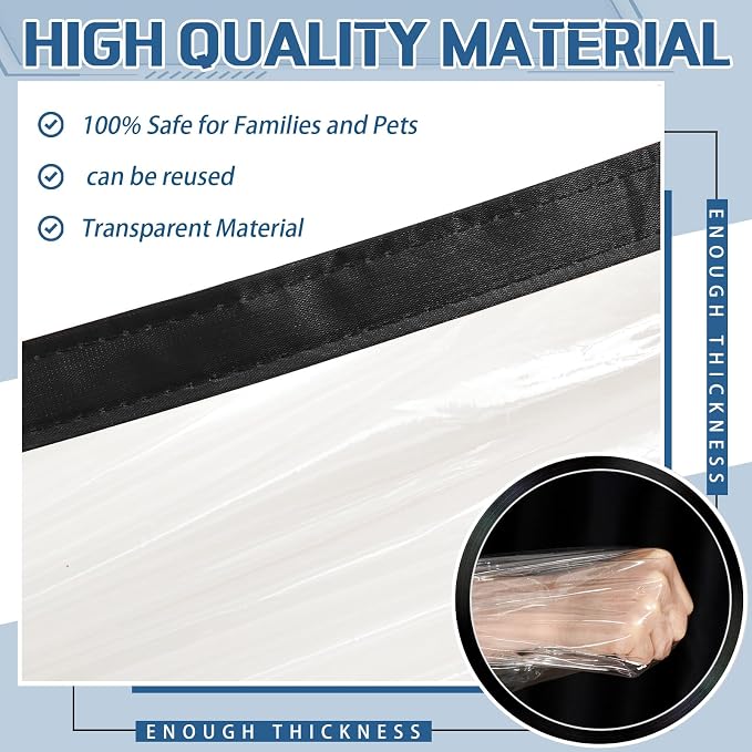 Preboun 3 Sets Magnetic Dust Barrier Zipper Door Kit 4' x 7.5' Construction - Image 4