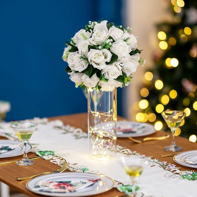 BLOSMON White Roses Artificial Flower - Image 7