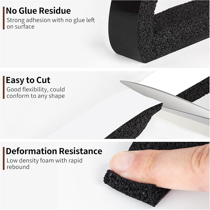 Yotache Air Conditioner Window Foam Insulation Seal 1"x1", 6.5 Ft x 4Pcs | High - Image 4