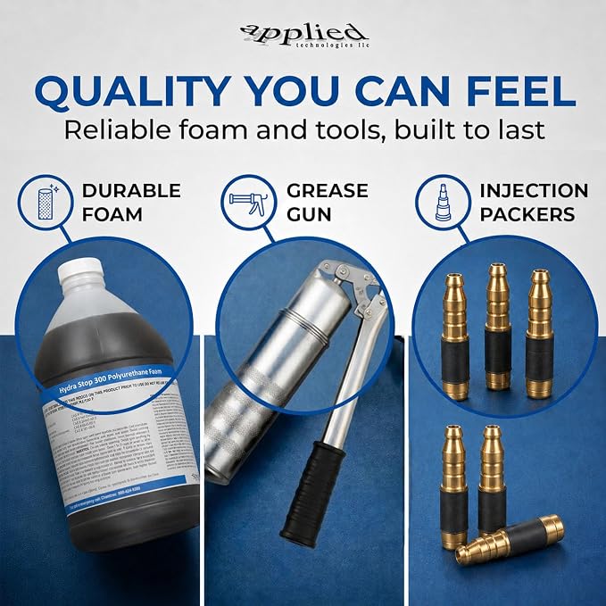 Acta-Leak 10' Foundation Crack Repair Injection Kit, Hydra Stop 300 Expanding - Image 6