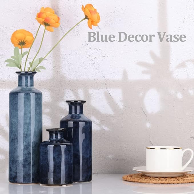 Blue Ceramic Vase Set - Image 9