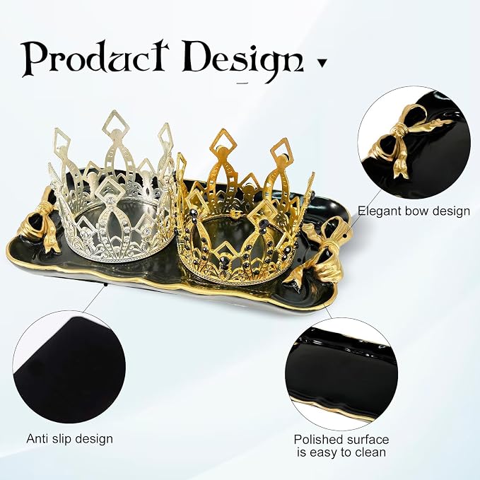 Warmtree Bow Jewelry Tray, Coquette Trinket Dish, Vanity Decor | Decorative Tray - Image 3