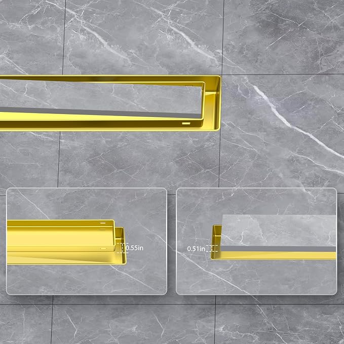 EXF Linear Shower Drain 24 Inch Brushed Gold - Image 5
