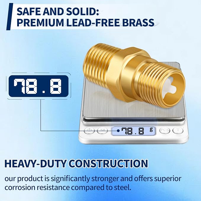RV Water Heater Backflow Preventer, 1/2" NPT Double Male Thread Hot Water - Image 8