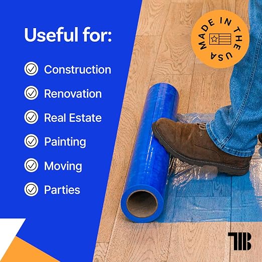 TapeManBlue Floor Protection Film, Made in USA, Painting and Construction - Image 5