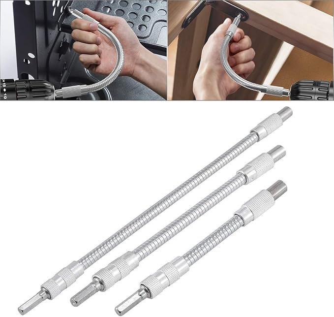 3 Pcs Mixed Drive Flexible Socket Extension Bar Adapter Set - 150mm/200mm/300mm - Image 2