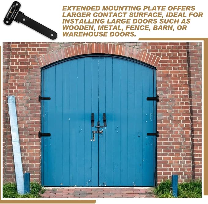 Yaocom 6 Pcs 13" Heavy Duty Gate Hinges 900 Lbs Capacity 180°Open Thickened - Image 5