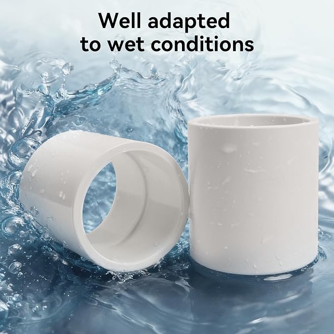 2Pack 2 Inch White PVC Pipe Coupling, Socket x Socket, Schedule 40 Heavy Duty - Image 6