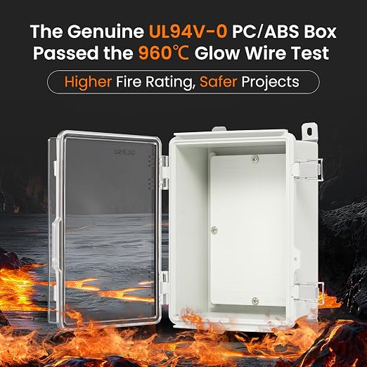 QILIPSU UL94-V0 Outdoor Electrical Box 8.3"x6.3"x3.9" Waterproof Junction Box - Image 2