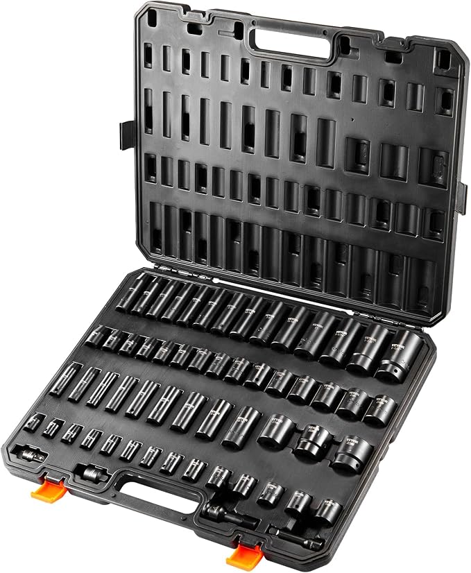 VEVOR Impact Socket Set 3/8" & 1/2" Socket Set 59PCS SAE 5/16" to 1-1/4" and - Image 9
