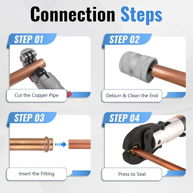1/2" Copper Press Extended Repair Coupling NO Stop – Copper Press Coupling - Image 6