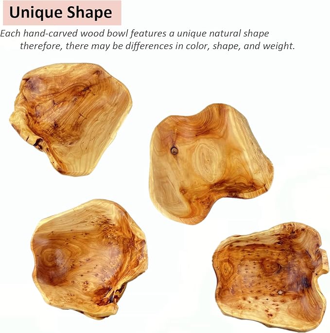 Wooden Bowl Decorative Wood Fruit Bowl | Irregular Creative Wood Bowls - Image 5