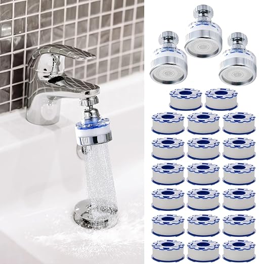 23 Pcs Sink Water Filter Faucet Set, Universal 360 ° Rotating Kitchen Faucet by BREADEEP