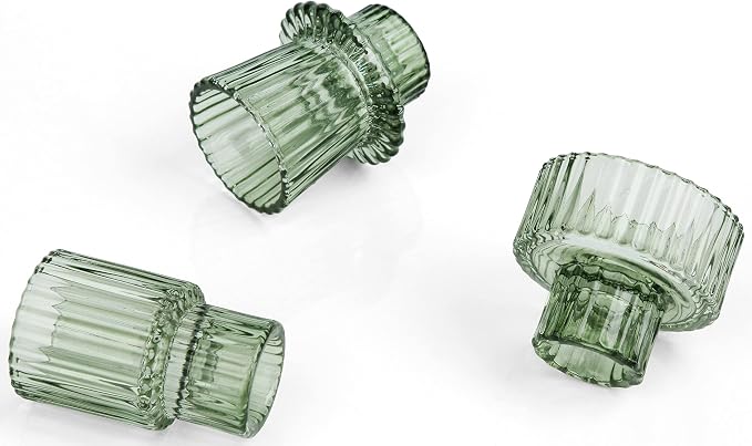 Vixdonos Taper Glass Candlestick Holders Tealight Candle Holders - Image 3