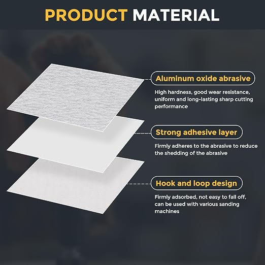 HARFINGTON 100 Pcs 6 Inch Sanding Disc 150 Grit White Aluminum Oxide | Hook and - Image 5