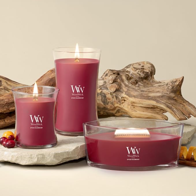 Woodwick Spiced BlackBerry Medium Hourglass Candle - Image 8