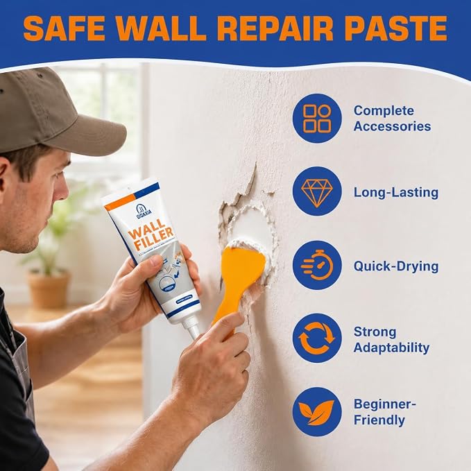 Drywall Repair Kit 2 Pack, 8.8 oz Each Wall Repair Putty Paste | White wall - Image 2